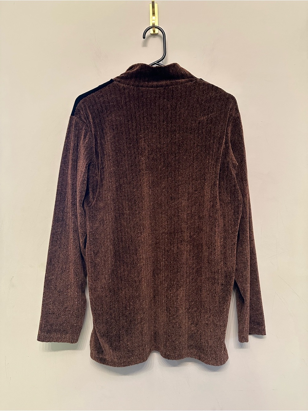 Vintage 90’s/Y2K Jason Maxwell Brown & Black Quarter-Zip Turtleneck Sweater M - Picture 4 of 4